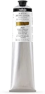 Vallejo Acrylic Artist Paint Tube 200 ml, No. 820 Nickel Azo Yellow