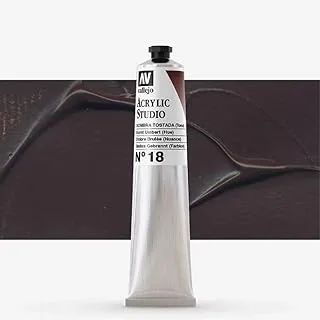 Vallejo 21018 Acrylic Studio Paint Tube 58 ml, Burnt Umber