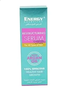 Energy Cosmetics Restructuring Serum With Argan, 100% Effective Advance Repair, Perfect Restructuring Serum For Damaged Treated Hair, 60 ml