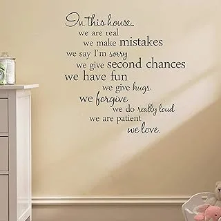 Sulfar In This House English Quotes Wall Stickers For Living Room Home Decor DIY Removable Wall Decals For Bedroom Decoration