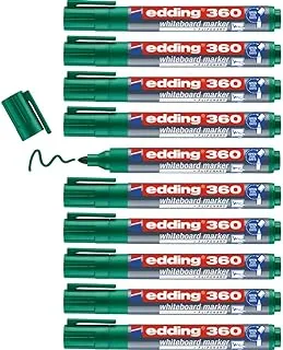 Edding E-360 Fine Tip Board Marker 10-Piece Set, Green