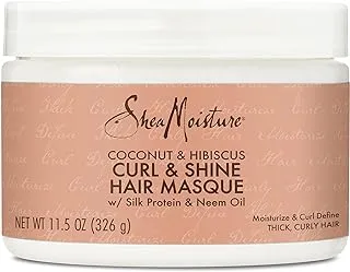 SheaMoisture Hair Masque for Dry Curls Coconut & Hibiscus with Shea Butter, 12 oz