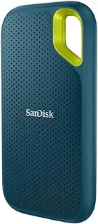 SanDisk Extreme Portable 1TB, 1050MB/s R, 1000MB/s W, 3mtr Drop Protection, IP65 Water/dust Resistance, HW Encryption, PC,MAC & TypeC Smartphone Compatible, External SSD, Monterey / Blue Color