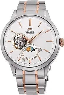 Orient Sun & Moon Watch Men's Automatic Hand Winding Elegant Steel or Leather Wrist Watch with Day and Night Function