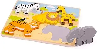 لعبة Bigjigs Toys Chunky Lift Out Safari Puzzle