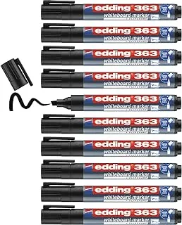 Edding E-363 Chisel Tip Board Marker 10-Piece Set, Black