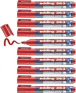 Edding E-363 Chisel Tip Board Marker 10-Piece Set, Red