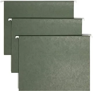 Smead Hanging File Folder with Tab, 1/5-Cut Adjustable Tab, Letter Size, Standard Green, 25 per Box (64055)