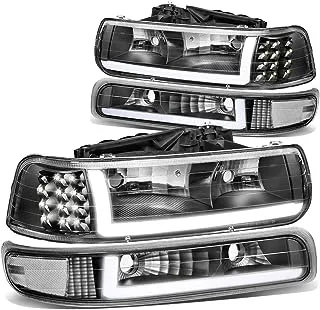 DNA MOTORING HL-LB-CSIL99-BK-CL1 Pair LED DRL Headlight Bumper Lamps,Black Housing/Clear Corner