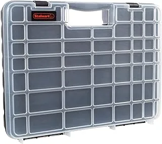 Stalwart Portable Storage Case with Secure Locks and 55 Small Bin Compartments for Hardware, Screws, Bolts, Nuts, Nails, Beads, Jewelry and More by