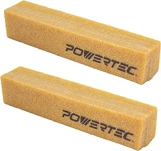 POWERTEC 71002-P2 عصا تنظيف جلخ لأحزمة وأقراص الصنفرة | ممحاة المطاط الطبيعي - أدوات ورشة النجارة لإتقان الصنفرة ، 2PK