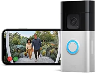 Ring Battery Video Doorbell Plus by Amazon | Wireless Video Doorbell Camera with 1536p HD Video, Head-To-Toe View, Colour Night Vision, Wifi, DIY | 30-day free trial of Ring Protect