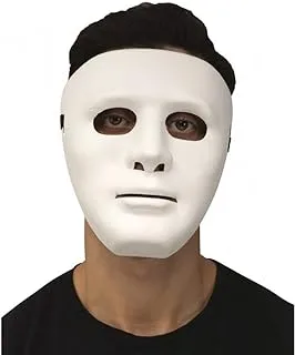 Goldedge Straight Blank Face Halloween Mask, White