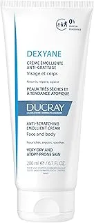 Ducray Dexyane Anti-Scratching Emollient Cream - Daily Face and Body Care for Very Dry and Atopy-Prone Skin - Fragrance-Free, Non Comedogenic, High Tolerance formula - 200ml Pump Bottle