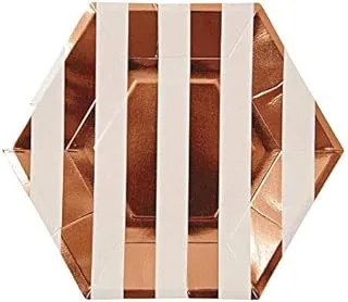 Meri Meri Rose Gold Striped Plates, Large