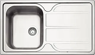 Tramontina Marea 86x50cm Stainless Steel Satin Finish Inset Sink with Drainer and Valve