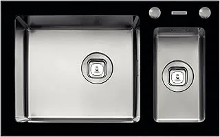 Tramontina Tempered Glass + Stainless Steek Vitra Inset Kitchen Sink 71x44 cm AISI 304 | Design Collection