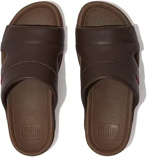 FitFlop Freeway Pool Slide من الجلد صندل منزلق للرجال