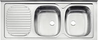 Tramontina Stainless Steel Lay-on Kitchen sink 120x50 cm AISI 304 | Thickness 0,6 mm | Satin finishing | Hole Ø 3