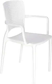 Tramontina Safira White Polypropylene and Fiberglass Chair With Armrests