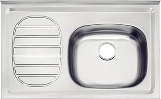 Tramontina Stainless Steel Lay-on Kitchen sink 80x50 cm AISI 430 | Thickness 0,6 mm | Pre-polished finishing | Hole Ø 4 1/2