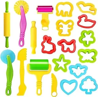 Mumoo Bear Dough Tools Set, 20 Pcs Playdough Sets For Kids, Playdough Tools And Cutters Toys, Play Dough Tools Plasticine Clay With Cutters, Molds, Rollers, Educational Toy Gift Set (random Colour)