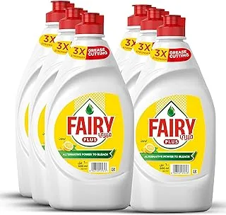 Fairy Plus Lemon Dishwashing Liquid Soap, Mega Box, Pack of 6, 6 x 600ml