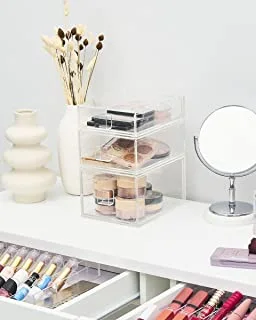 Homesmiths Vanity Stackable Acrylic 2 Tiers Medium Drawer Clear