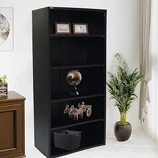 RIGID Steel Open Cupbaord, Cabinet, with Four Adjustable shelves (Black)