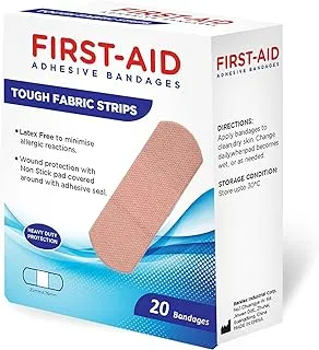 First Aid Tough Fabric Strip Bandages 20'S -25Mm76Mm