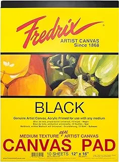 Fredrix 35011 BLACK CANVAS PADS 12X16