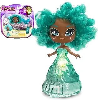 Skyrocket 18331 Crystal, dolls, collectable, light up Crystalina Fairy, with Stand and Amulet, Turquoise