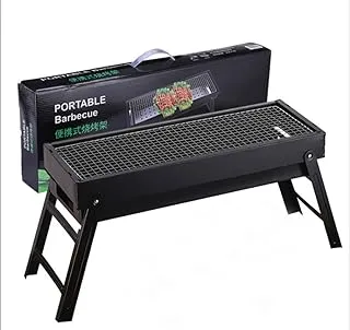 Portable Barbecue Grill, Charcoal Grill, Foldable Outdoor/Household/Camping BBQ Equipment, Stainless Steel Oven(Black)