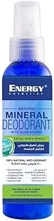 Energy Cosmetics Natural Mineral Deodorant, 100% Natural Anti-Odorant, Fragrance Free, Non Sticky & Non Staining, 120 ml