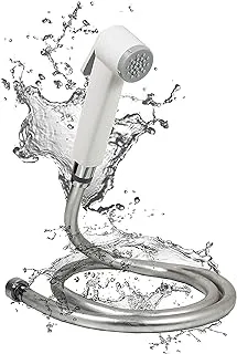 Sulfar Shattaf Set – White Bidet Sprayer with Silver PVC Hose