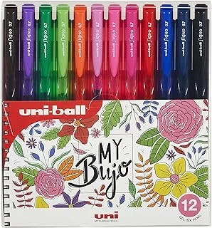 Uniball Uni-Ball Signo UMN-155-07 Gel Ink Retractable Rollerball Pen - 0.7mm Fine - Wallet of 12 Colours