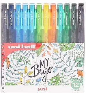 Uniball Uni-Ball Signo Umn-155-07 Gel Ink Retractable Rollerball Pen - 0.7Mm Fine - Wallet Of 12 Colours