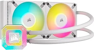 Corsair iCUE H100i Elite CAPELLIX XT Liquid CPU Cooler - Two AF120 RGB Elite Fans - 240mm Radiator - Intel® LGA 1700, 1200, 115X, 2066, AMD® AM5, AM4 - Included iCUE Commander CORE - White