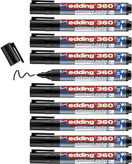 Edding E-360 Fine Tip Board Marker 10-Piece Set, Black