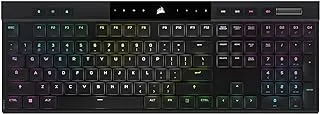 Corsair K100 AIR Wireless RGB Mechanical Gaming Keyboard - Ultra-Thin, Sub-1ms Slipstream, Low-Latency Bluetooth, Cherry MX Ultra Low Profile Keyswitches - NA Layout, QWERTY - Black