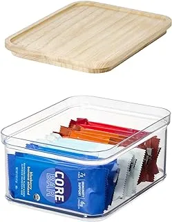 Idesign Rosanna Pansino Rpet Crisp 6 X 8 Bin With Wood Cover. صندوق كريسب 6 × 8 بغطاء خشبي من Idesign Rosanna