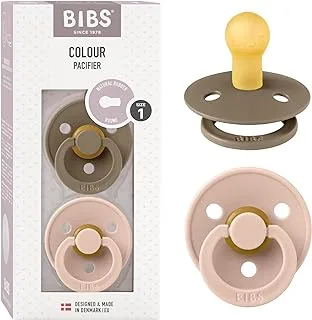 Bibs Pacifier Size 1 - Baby 0-6M (2pcs) - Dark Oak and Blush