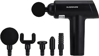 Olsenmark OMM4092 6-in-1 Percussion Massager for Pain Relief Rechargeable and Cordless Gun with an Ergonomic Grip