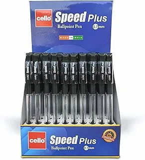 Cello Speed Plus Ball Pen 0.7mm Box of 50Pc Black, Smooth pressure-free writing