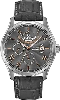 Bulova Men's Classic Wilton 6-Hand Chronograph Quartz, Luminous Hands, Textured Dial, Roman Numeral Markers