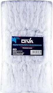 Diva Disposable Non Woven Headband, Breathable, Light, & Comfort, Perfect For Salon, Spa & Personal Use, White, 100 pcs