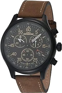 Timex Men's Expedition Field 43mm Watch - Brown Strap Black Dial Gunmetal Case