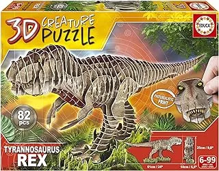 Educa - 3D Puzzle T-Rex Creature Puzzle. Assemble your own Dinosaur in 3D from 5 6 7 8 years (19182)