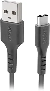 SBS USB 2.0 to Type C Travel Data Cable for Mobile Phones and Smartphone, 1.5m, Fast Charging, Swift Data Transfer, Durable Build, Black