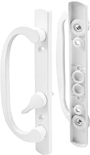 Prime-Line C 1280 Mortise-Style Sliding Door Handle Set – Replace Old or Damaged Door Handles Quickly and Easily –For Right- or Left-Handed Doors - White Diecast, 3-15/16” Mounting Holes